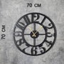 Wallity Reloj de Pared Decorativo Circle XL, Metal Negro 70x70 cm, Elegante y Moderno